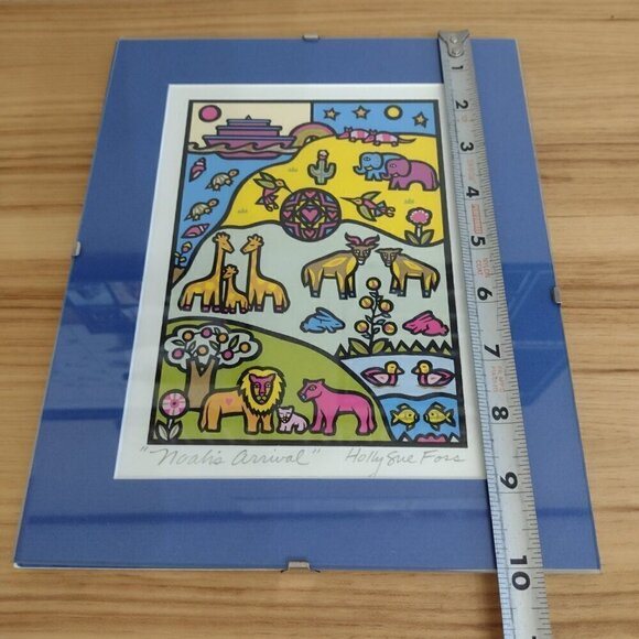 Noah's Arrival Frames Matted Holly Sue Foss Print Signed 8 X 10 - Picture 7 of 7